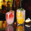 1PCS Double-Wall Heat-Resistant Glass Cup Transparent Milk Tea Whisky Beer Coffee Drinkware Cup for American Style Drinking