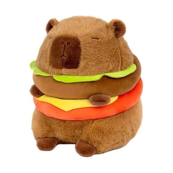 REDICE Stuffed Capybara Stuffed Animal Hamburger [Genuine Product] [2026 New Material] Skin-friendly Capybara Stuffed Animal Extra Large Chewy