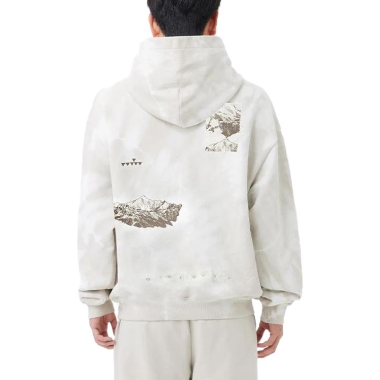Li-Ning SS23 Tie-Dye Loose Hoodie Unisex Tops Bud-Yellow Gray AWDT261-2