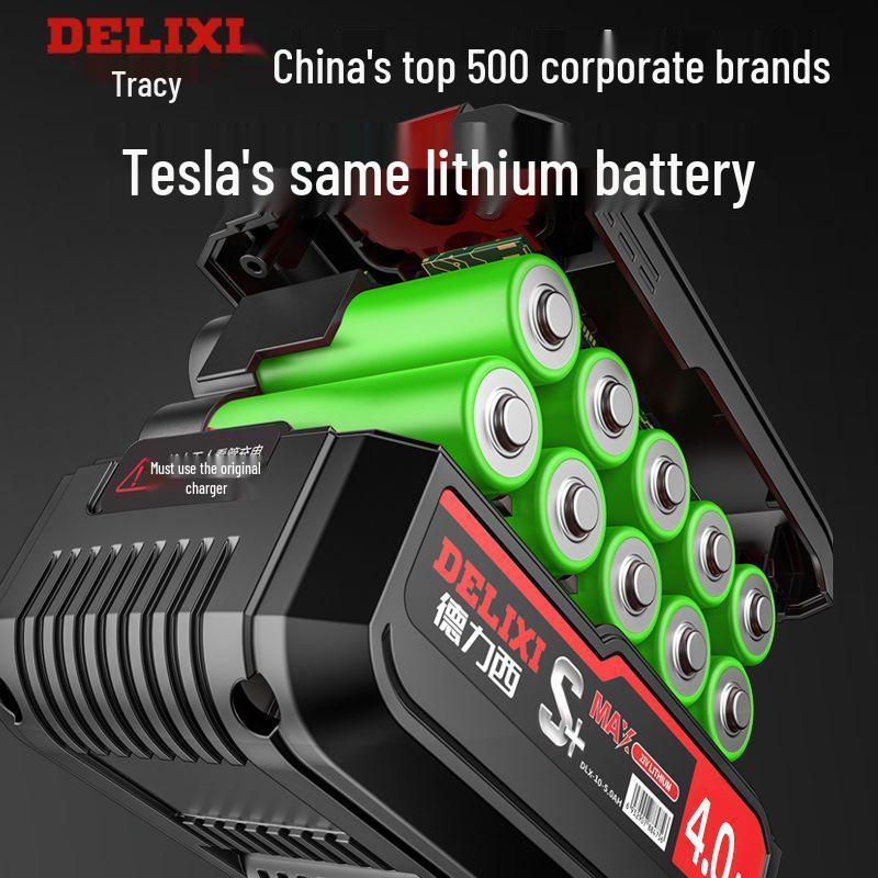 Delixi Brushless Lithium Electric Hand Drill - Pistol Grip for Household Wall Drilling and Impact Holes