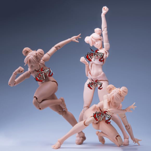 Scale Female Action Figure Art Model Doll with Ball Jointed Flexible Body for and Customization 1/12 - Drawing, Collecting, (Black Skin)