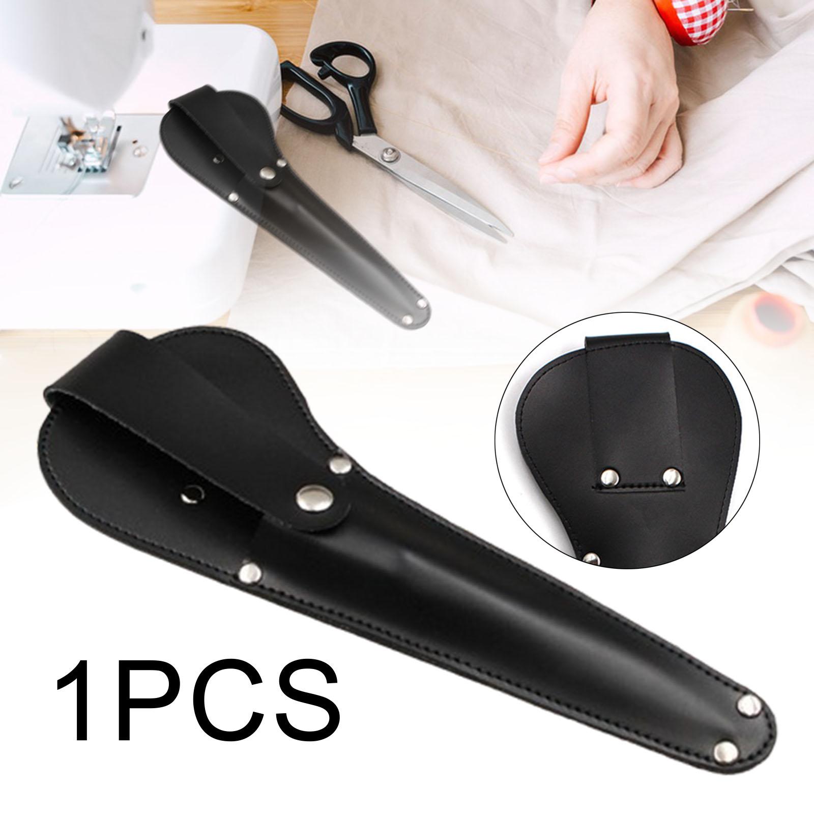 

Scissors Sleeve Buckle Closure Embroidery Scissors Sheath for Tailor Home чорний