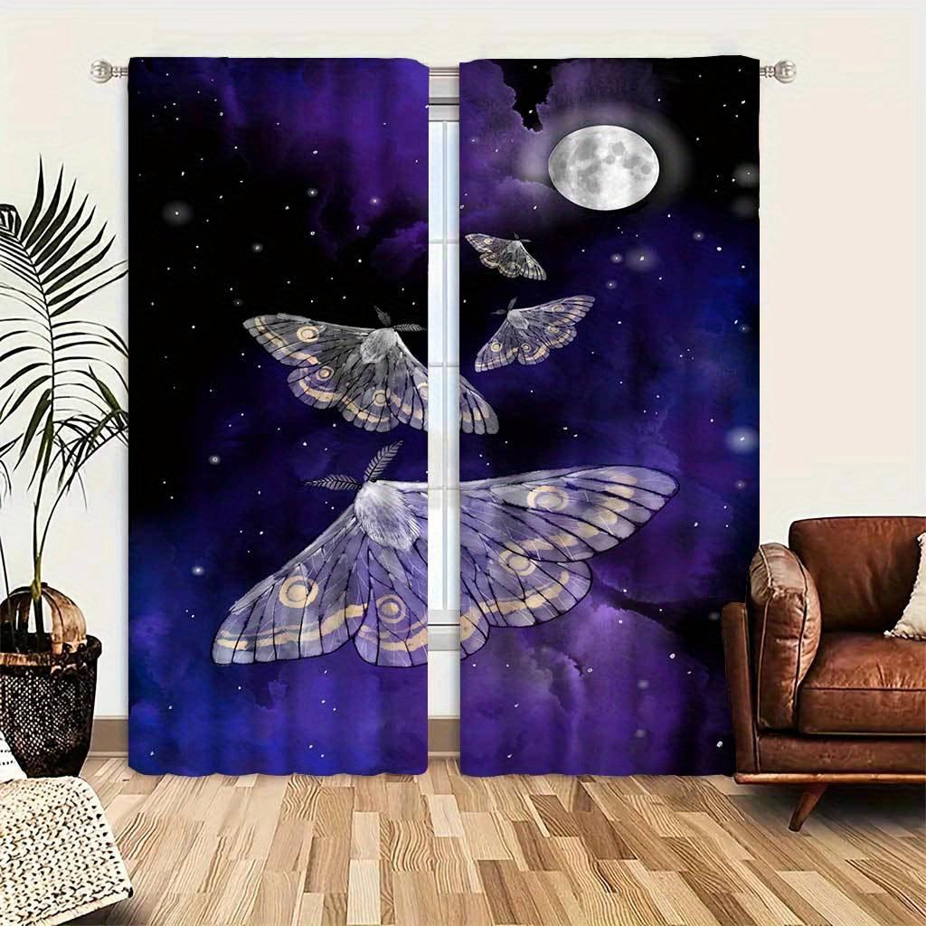Elegant Butterfly And Floral Print Curtains for Kitchen Living Room Bedroom Decor  Vintage Style Window Treatment 2pcs cortinas