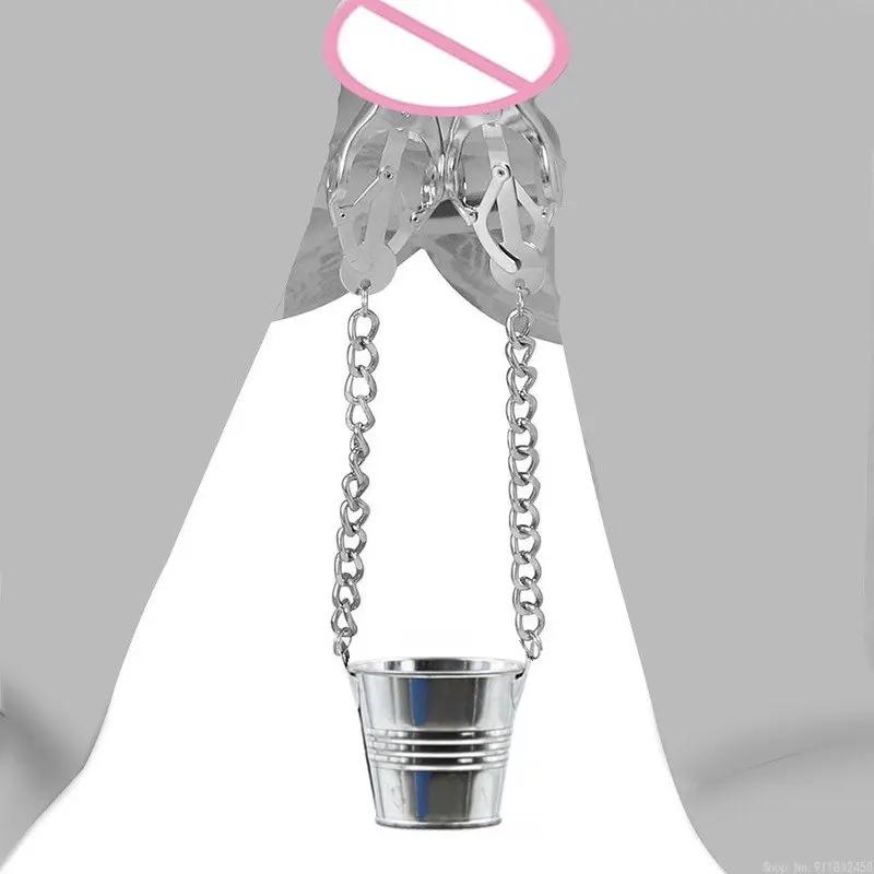 Labia Spreader Strap with Clamp Clip Onto Clitoris Spread Pussy Open Vagina Stimulator  Bondage Nipple Sucker Sex Toys Slave