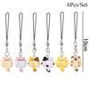 Cute Cartoon Cat Cookie Phone Charm Strap Soft Kitty Phone Lanyard Strap Key Chains Bag Pendant Decoration Handmade Gift