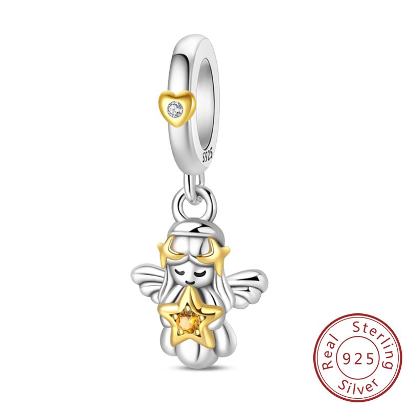 Original Copper Charm Beads Classic Cross Bible Guardian Angel Charms Pendants For Bracelet Diy Birthday Jewelry