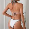 Sexy Knitted Bikini Women White Patchwork Push Up Micro Swimwear Summer Beach Bathing Suit Thong Swimsuit Biquini