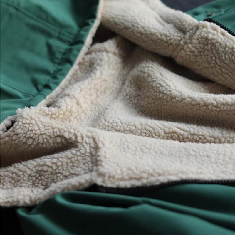 Bunda s kapucí Dámská podzimní a zimní zahuštěná teplá volná bunda Retro Volný čas Bavlna Velká velikost