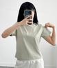 Peullupipeullupi Pigment Logo Semi-Crop T-Shirt_Sage Green