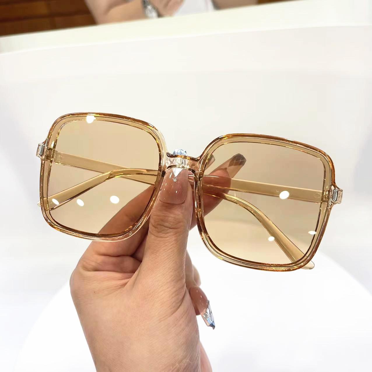 

Retro Rice Nail Square Sunglasses Round Face Ladies Anti-ultraviolet Sunglasses Big Frames Sun Eyeglasses Gafas De Sol Para Other