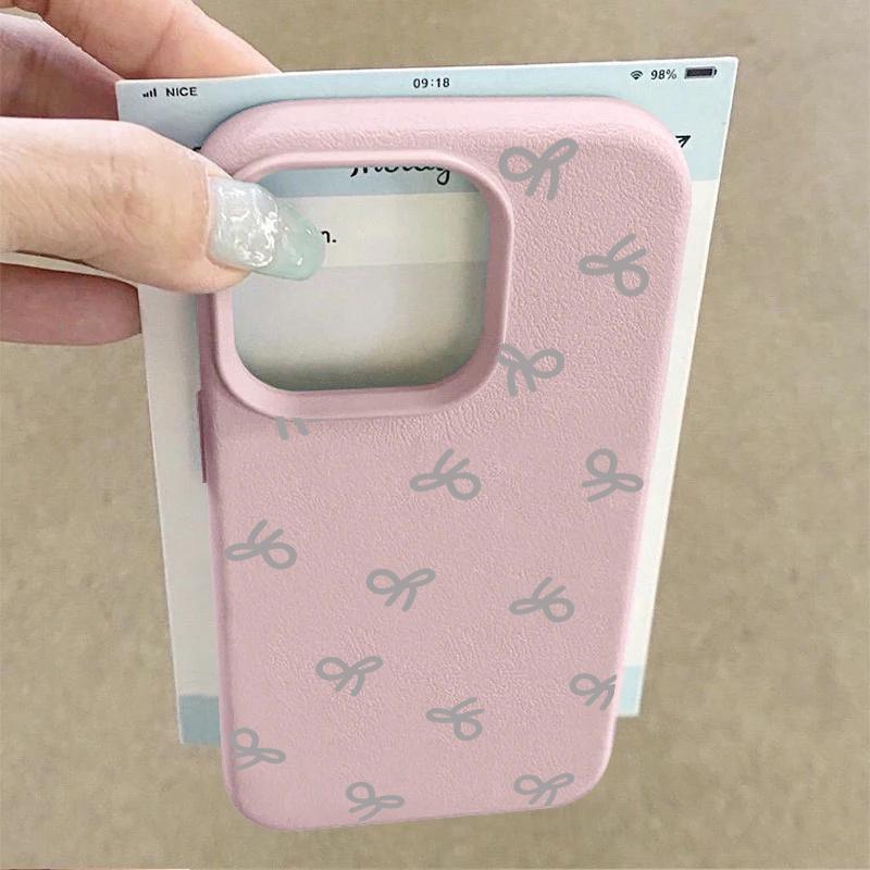 Bow Lichee Pattern Case For VIVO Y28S Y29S Y29 Y39 Y36 Y28 Y19S Y04 V50 V40 Lite V30 V25 Pro V30E Y03 Y16 Y22S Y02 Y35 Y27 V29