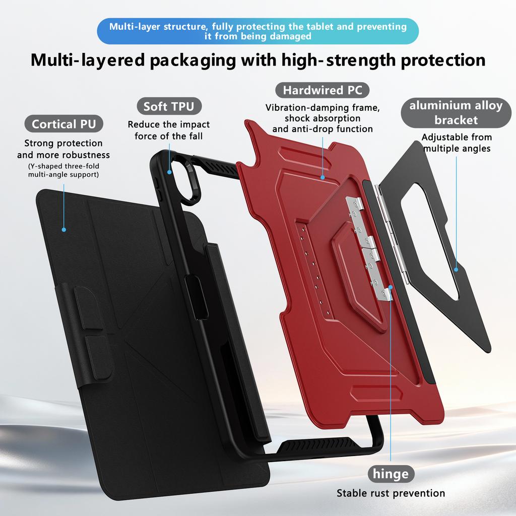 For IPad 10th 11th Gen A16 Air 5 10.9 Pro 11 Inch M2 M3 M4 Magnetic Flip Shockproof Tablet Case Smart Stand Pencil Holder Funda