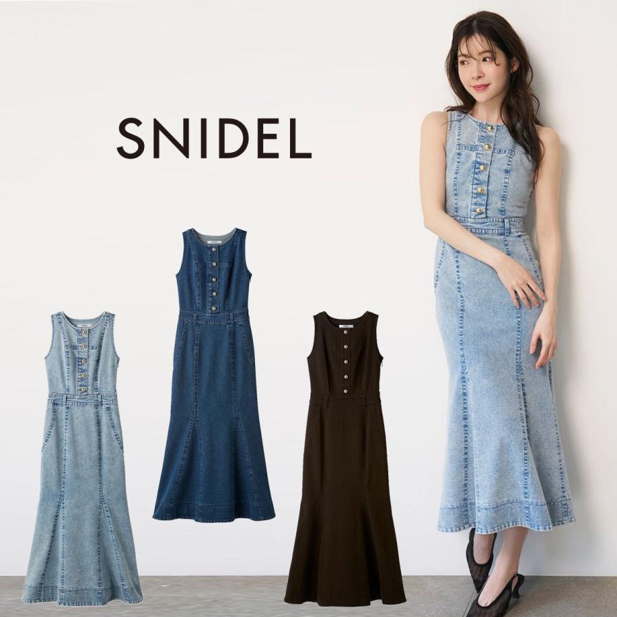 SNIDEL Amermaid Denim Dress swfo262050 Women s Long Dress Sleeveless Mermaid Long Length SNIDEL