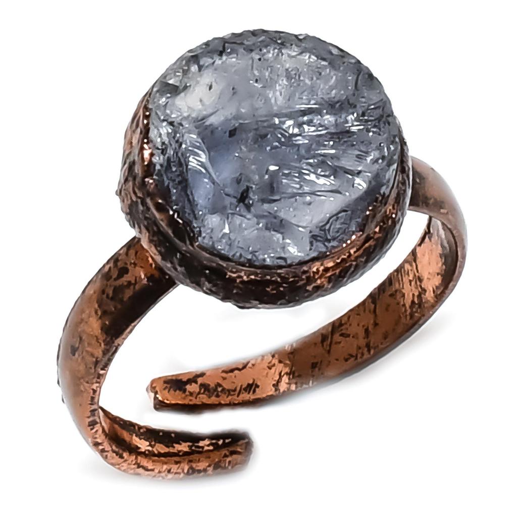 Tanzanite Handmade Gemstone Ring, Copper Electroformed Ring Antique Jewelry, Adjustable Ring Engagement Gift