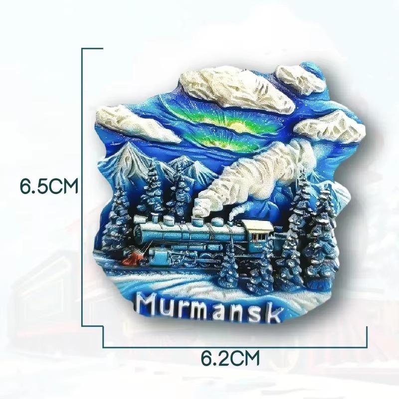 

Russia Travelling Souvenirs Siberia Fridge Magnets Home Decor Wedding Gifts Snow Kindom Train Fridge Magnetic Stickers