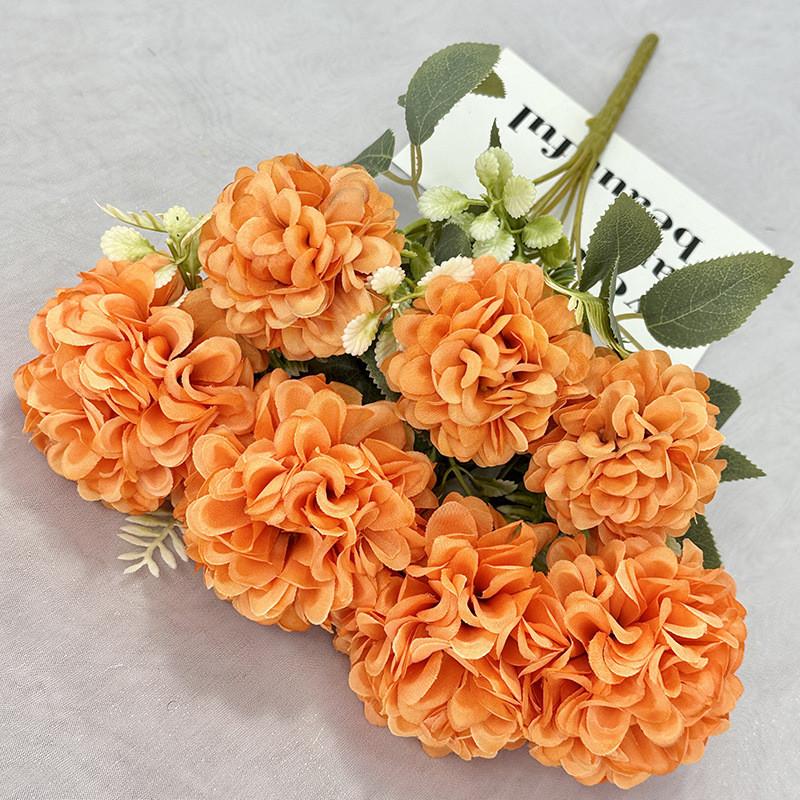 Spring Qi Seven Branch Edge Ball Artificial Flower Wedding Decor For Photography And Home Use