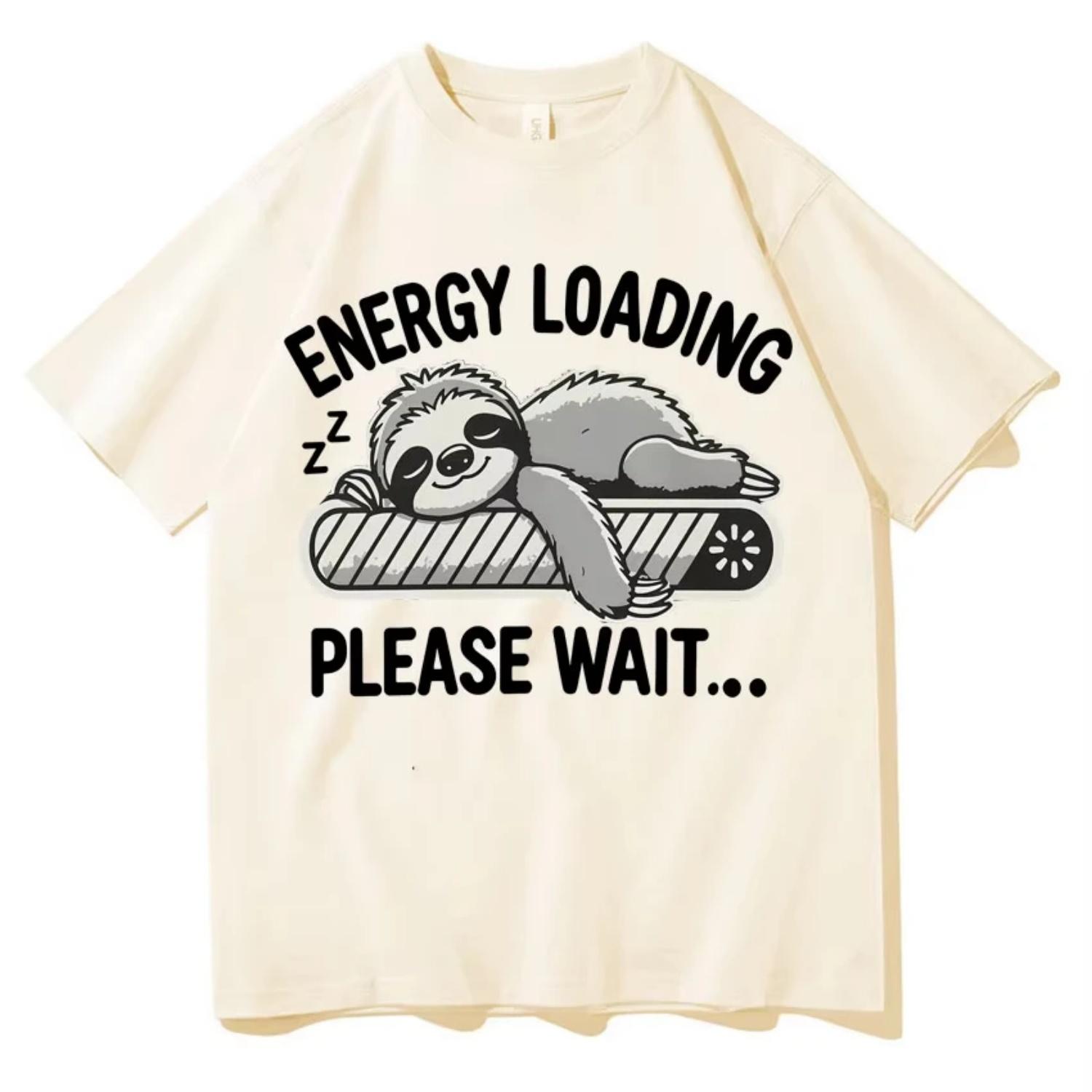 

Funny Sloth Energy Meme T-shirts Men Women Fashion Short Sleeve T-shirt Hip Hop Loose Graphics Cotton O-Neck T Shirts Streetwear S чёрный