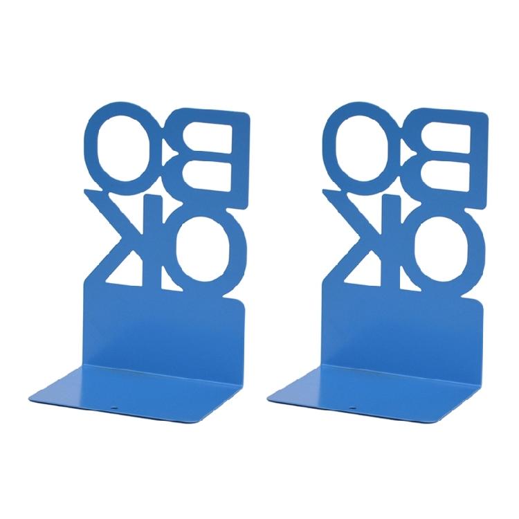 Pack of 2 Heavy Duty Metal Bookends for Shelves Hollowed Letter Bookends Metal Book Stopper Desk Book End for Home