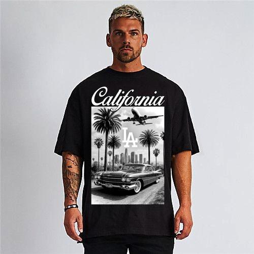 California city street style Lowrider black t shirt unisex 100% silk screen XL