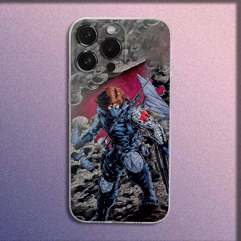 B-Bucky B-Barnes W-Winter S-Soldier Phone Case For iPhone 16,15,14,13,12,11 Plus,Pro,Max,XR,XS,Plus,E,Mini Transparent Cover