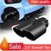 1pcs Universal Car Dual Outlet Exhaust Tip Stainless Steel Black Exhaust Tips Muffler Tail Double Pipe Tube Tips Car Accessories