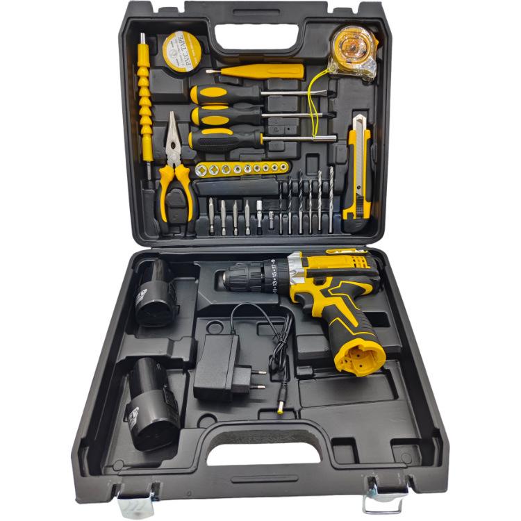 21V Dual-Speed Impact Drill & Screwdriver Set with Lithium Battery