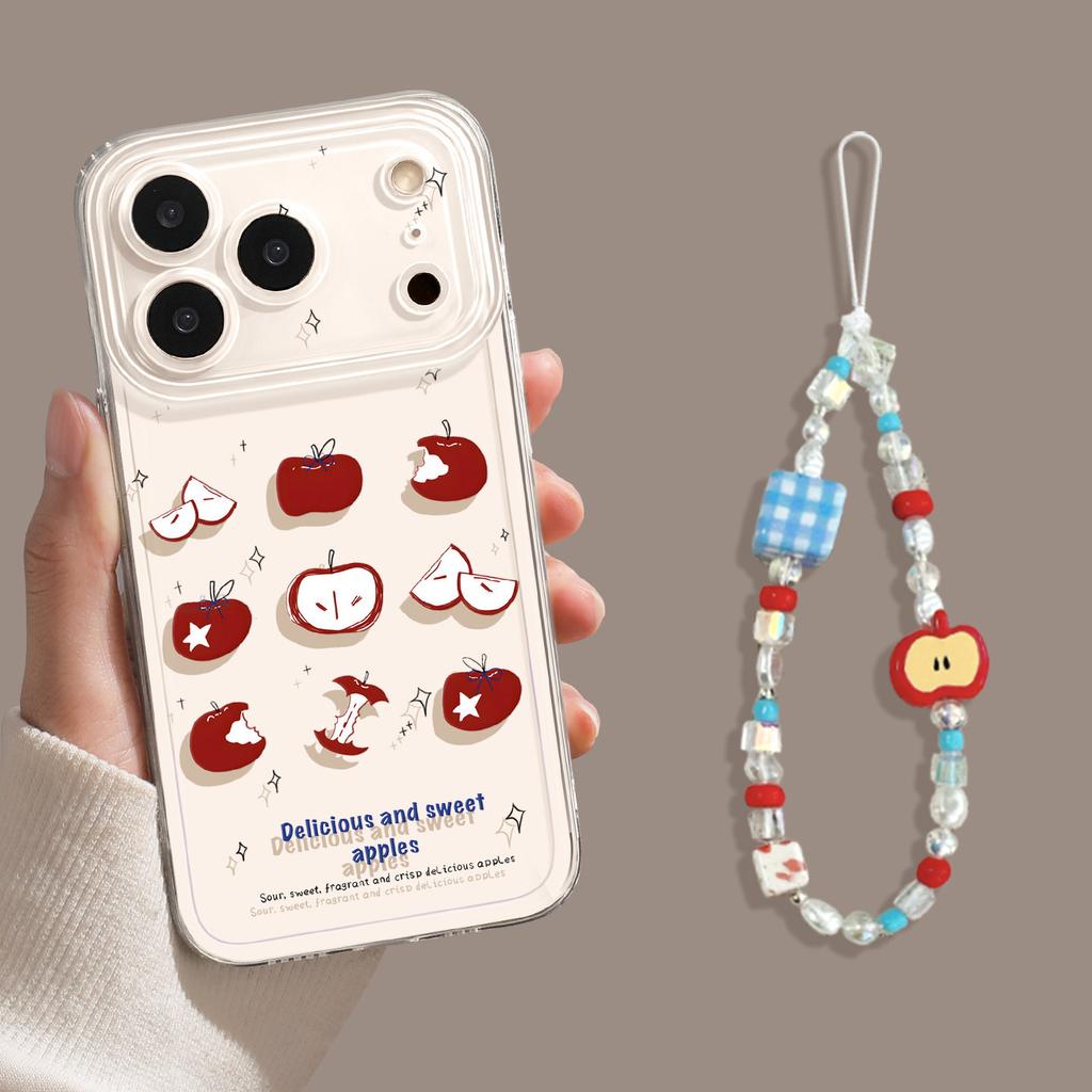 Applicable to red apple 17 transparent 16promax simple 15 girls 14tpu fresh iphone13 soft phone case