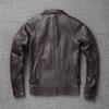 Lässige Herren Lederjacke aus echtem Rindsleder Slim Fit Schwarz Braun Herren Lederjacke Herrenjacken Herbstmantel Herrenbekleidung