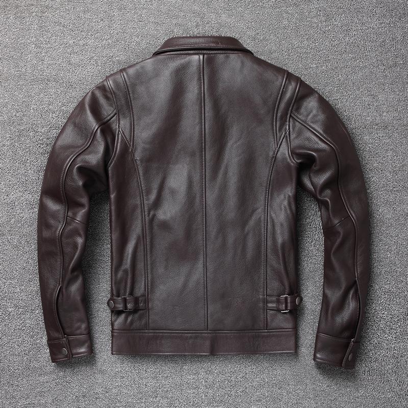 Lässige Herren Lederjacke aus echtem Rindsleder Slim Fit Schwarz Braun Herren Lederjacke Herrenjacken Herbstmantel Herrenbekleidung
