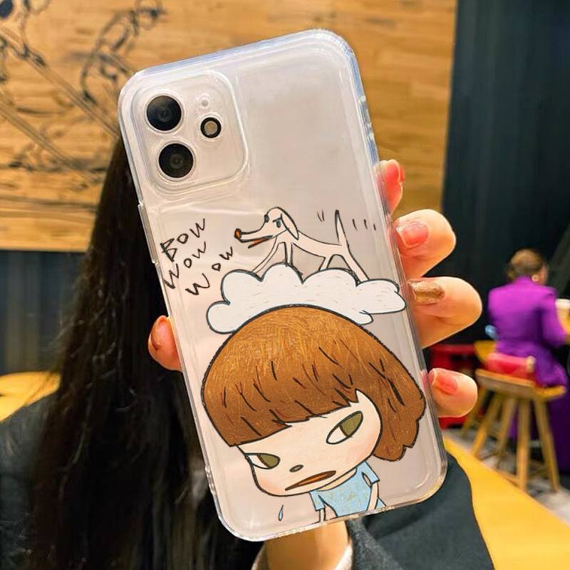 Yoshitomo Nara Phone Case For iPhone 11 12 13 14 Mini Pro Max XR X XS TPU Clear Case For 8 7 6 Plus SE 2020