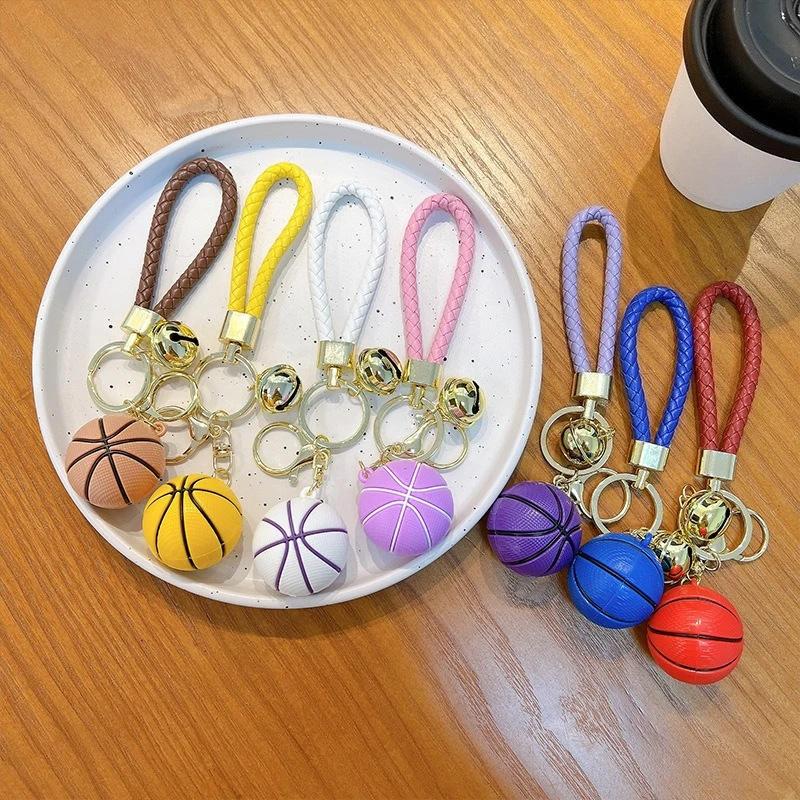 1/2Pcs Keyring Holder Creative Colorful Key Accessories Basketball Keychain 9 Colors Car Key Chain Plastic Ball Bag Pendant