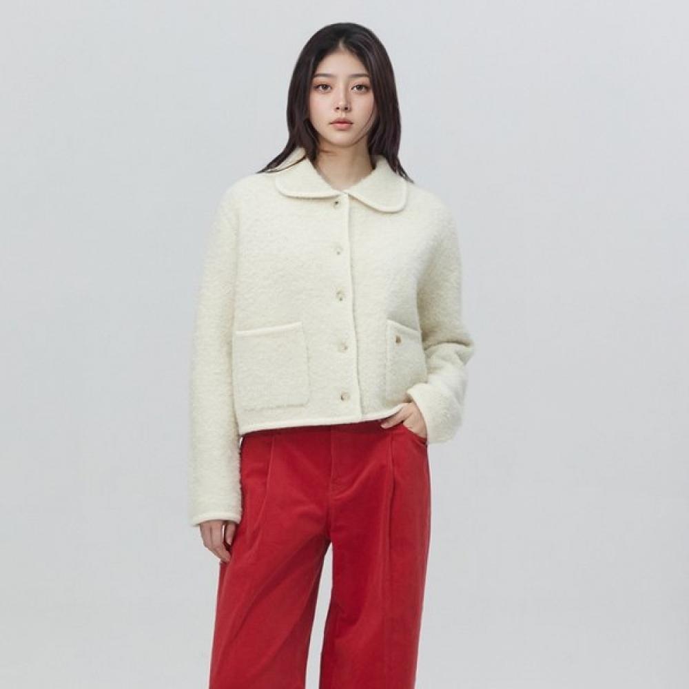 Lap Color Contrast Boucle Cardigan Ar4kga67 IV (ivory)/FF