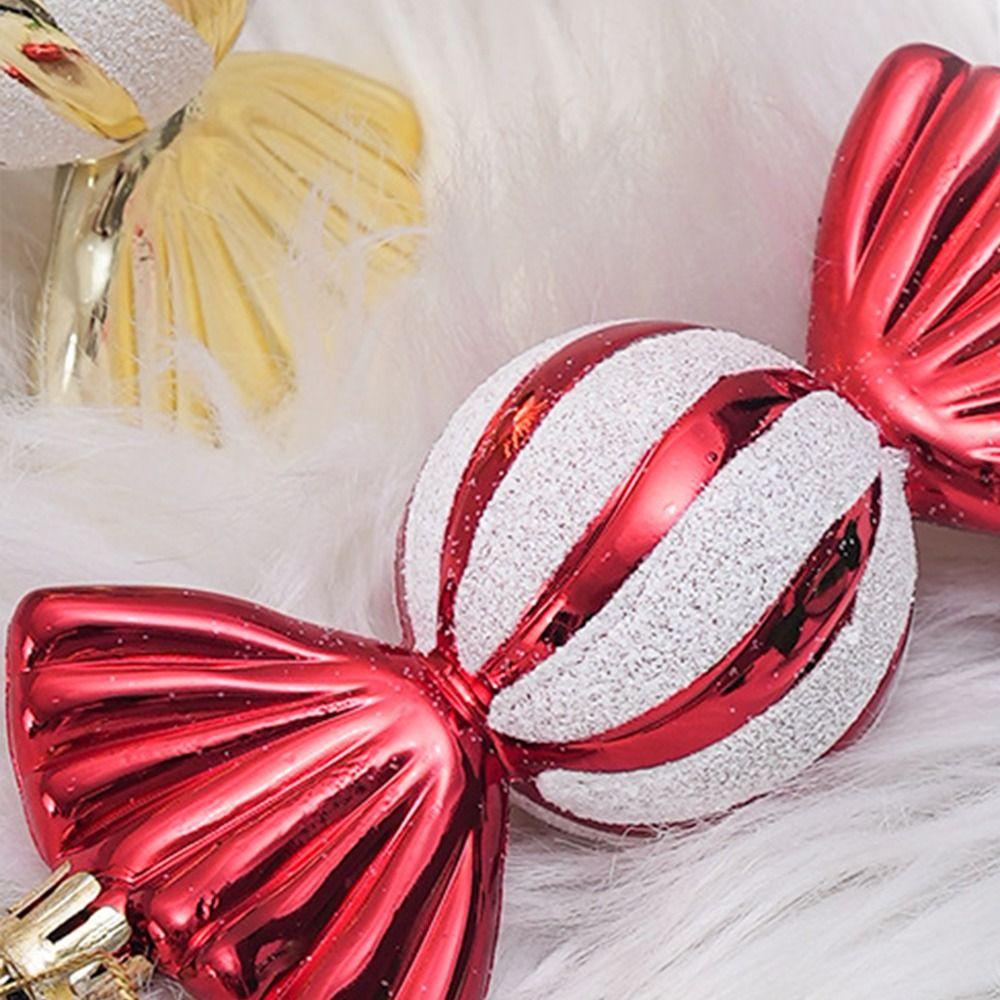 4 Pcs/box Christmas Candy Pendants Christmas Tree Decorations Window Counter Decorations Colorful Candy