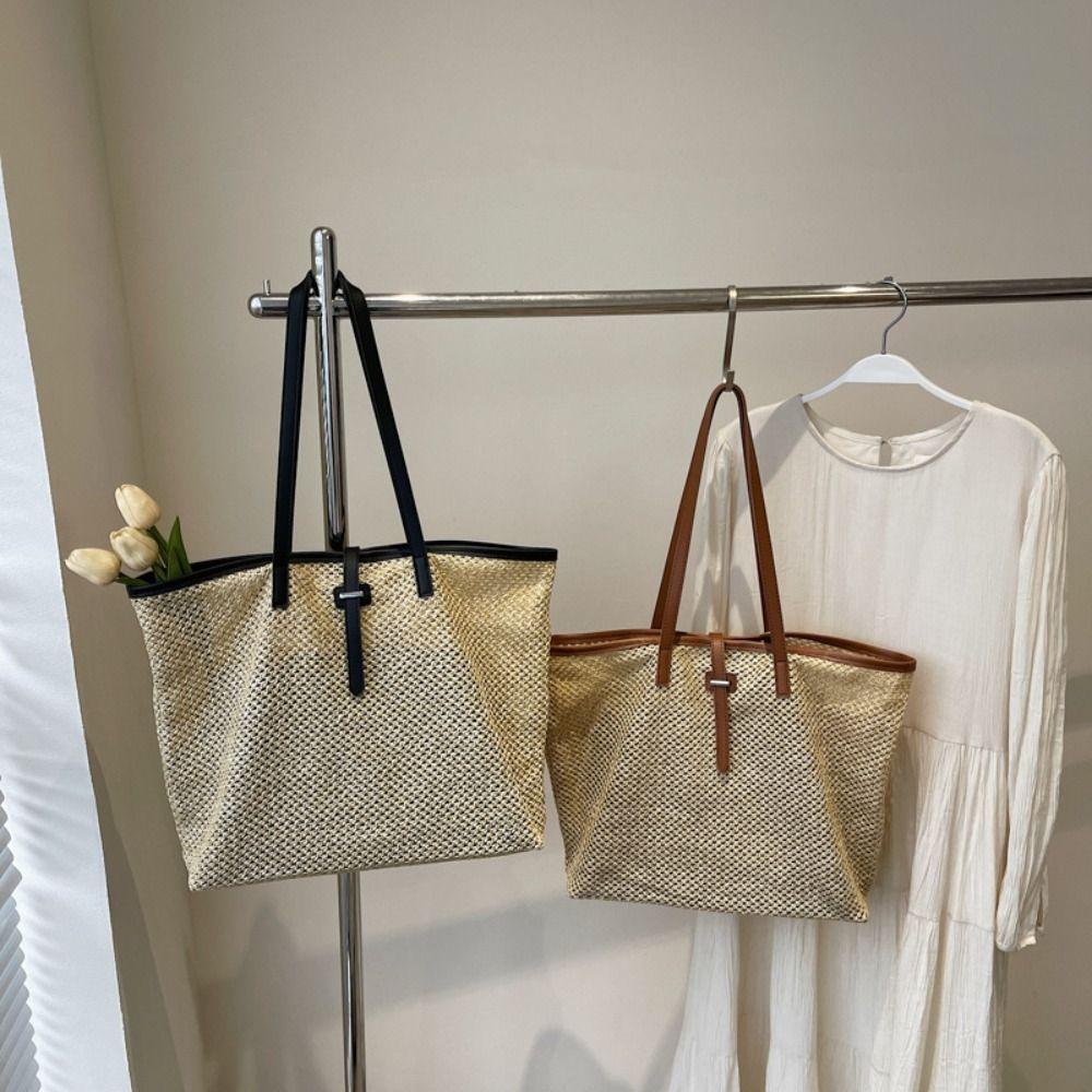 Boho Woven Straw Bag Beach Shoulder Bags Ins Straw Tote Bag  for Women