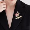 National Style Powder Lotus Lotus Brooch High-End Women'S Exquisite Enamel Lotus Pod Brooch Light Luxury Design Sense Pin Suit Accessories