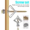 10/20/30/50/100 Sets/Pack Plastic Airplane Expansion Pipe Curtain Gypsum Board Hollow Wall Expansion Screw 3.5*50 Anchor 8*50 Plugs Up Aging