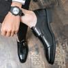 Men's Shoes Large Size New Casual Leather Shoes Fashion Splicing One-pedal Lazy Shoes Trend Literary and Artistic Fan Loafers