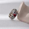 Transshipment Golden Toad Domineering Six-Character Mantra Heart Sutra Ring Ring, Retro Lucky Garnet Pixiu Adjustable Ring