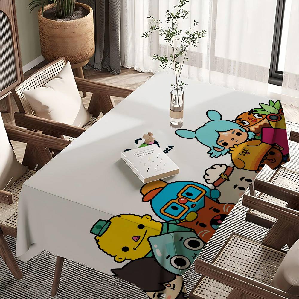 Toca Boca Toca Life World Obdĺžnikový Vodotesný Obrus Party Dekorácia Vidiecka Kuchyňa Jedálenský Stôl Obrus Svadobné Dekorácie 100x160cm