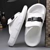 Fashion 2025 New Designer Leather Slippers for Men Summer Wear Men's Beach Shoes Sports Leisure Wear-resistant Breathable Flip-flops Man