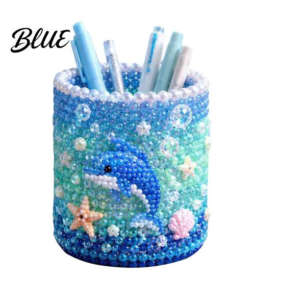 Educational Craft Supplies Bead Embroidery Kit DIY Pen Holder 3D Beaded Tiny Pencil Fine Motor