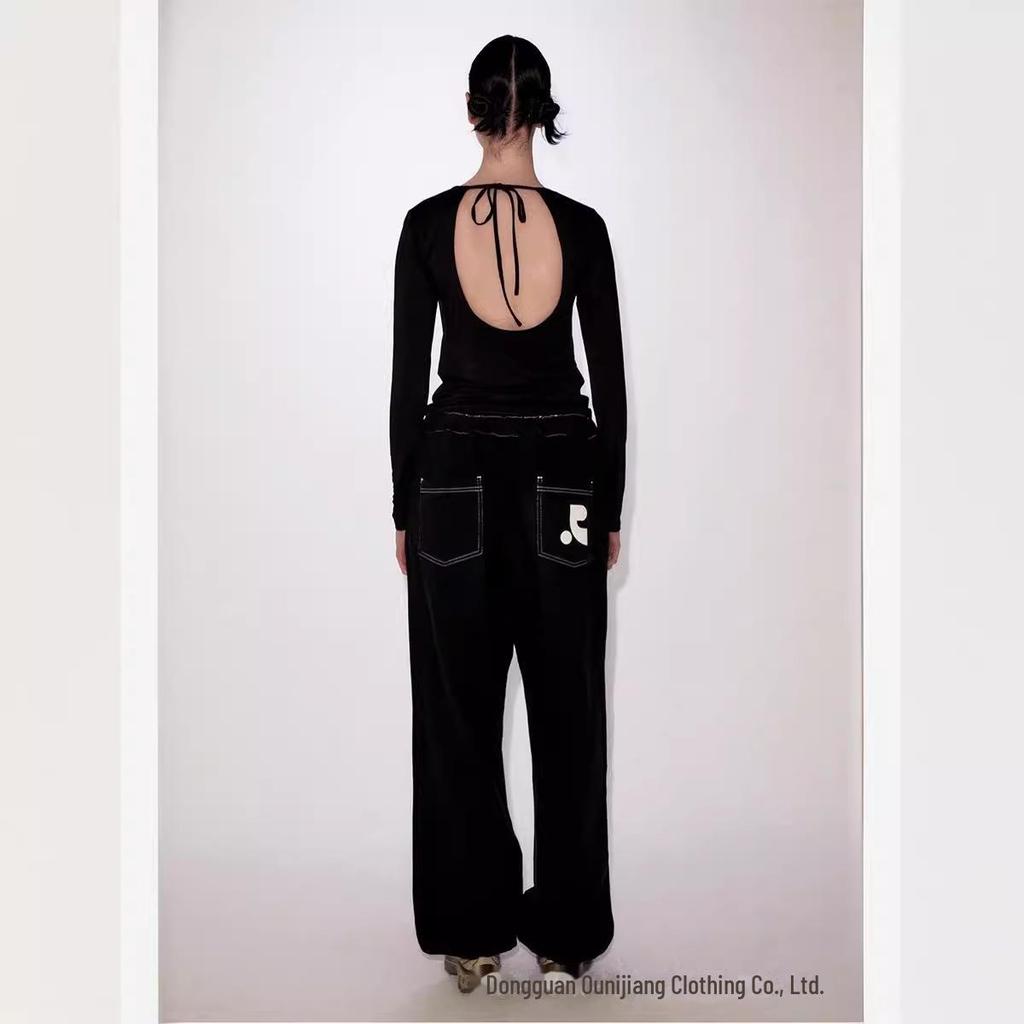 Korean High Waist Drawstring Sweatpants for Women - Casual Loose-Fit Streetwear Straight Trousers