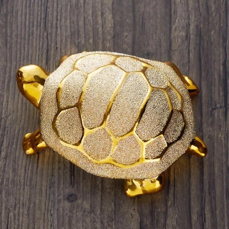 Fengshui Turtle Desk Decoration Gold Decorative Figurines Money Turtle Ceramic Car Home Living Room Decor Home Accessories