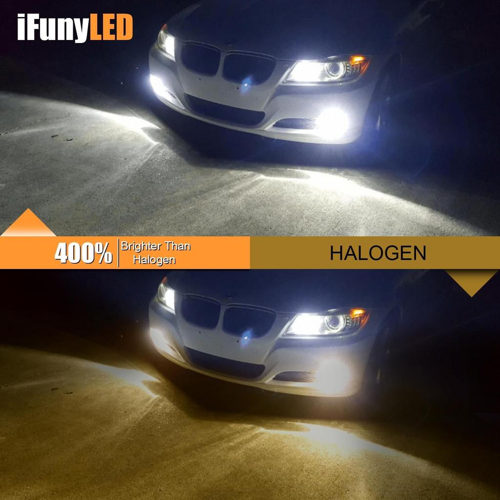 H11 LED Fog Bulbs, Super Bright H8 H16 LED Fog Lights 6500K Cool White, Plug And Play, Replacement Lights For Cars Trucks SUV, Pack Of 2