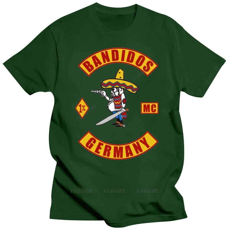 GUOYAN TOP Nieuwe zwarte top met korte mouwen voor heren Nieuwe Bandidos Motorclub Duitsland Bandidos MC Grafische Heren T-shirt T-shirts unisex t-shirt 3XL