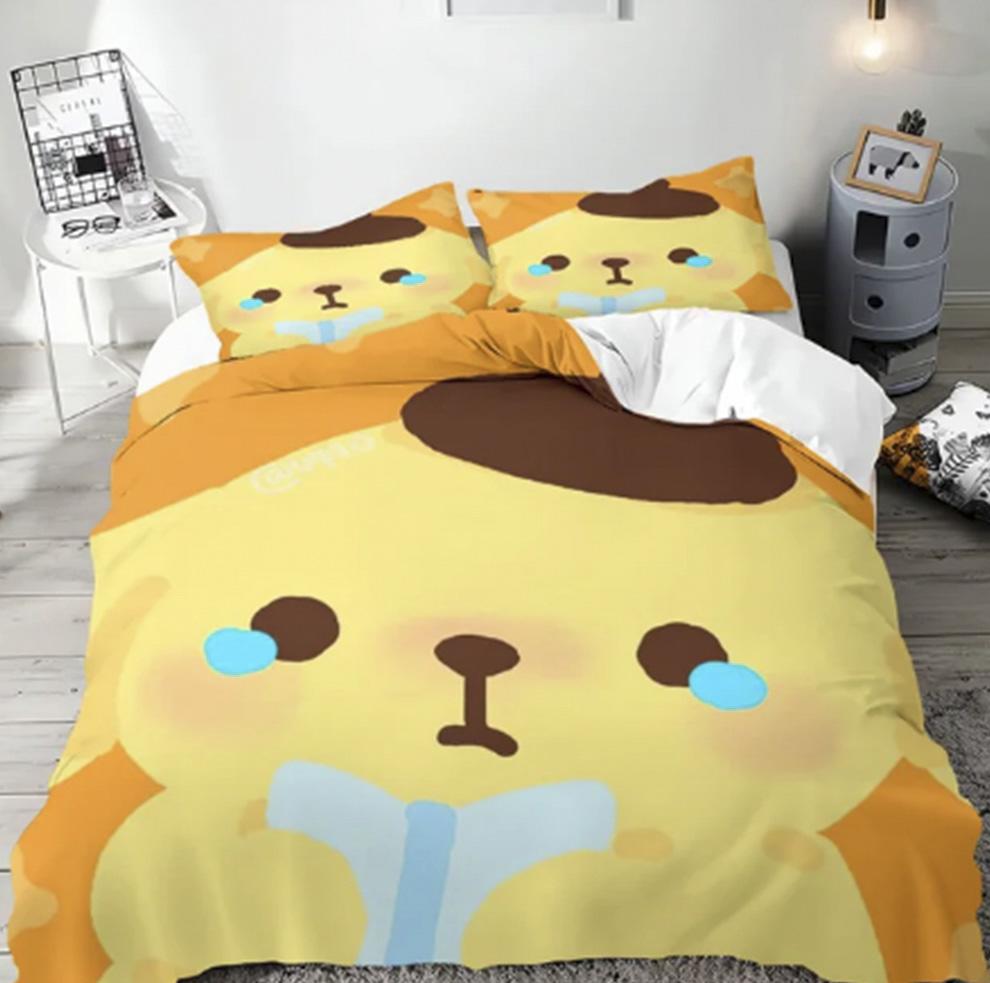 Quilt Cover Cartoon Pom Pom Purin Anime Duvet Printed Comforter 100% Polyester Bedding Twin Size Children Gift Various Sizes