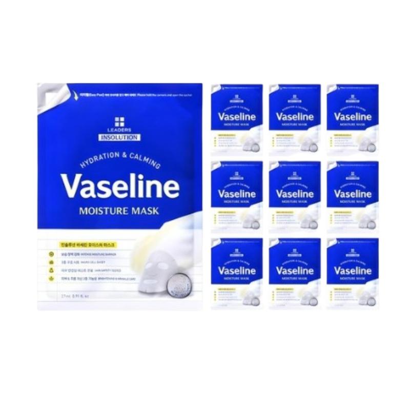 

[Leaders] Vaseline Moisture Sheet Mask Pack – 10 Sheets | Deep Hydration & Repair | Korean Facial Mask for Dry, Sensitive Skin 10 Sheets