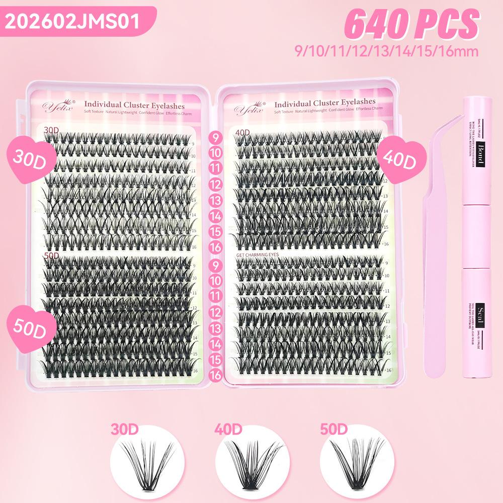 False Eyelash Book Glue Large Capacity Mixed Single Cluster Segmented 30D40D50D Hair