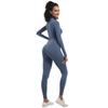 Zipper Nude Long Sleeved Jumpsuit Yoga Suit, Quick Drying And Tight, High Strength Running And Fitness Jumpsuit For Women
