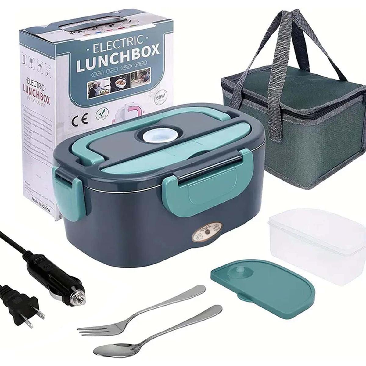 

изолированный ланч-бокс, подогреваемый ланч-бокс мощностью 60 Вт, крепление для автомобиля, герметичный, съемный контейнер для бенто из нержавеющей стали 304 1 зелёный